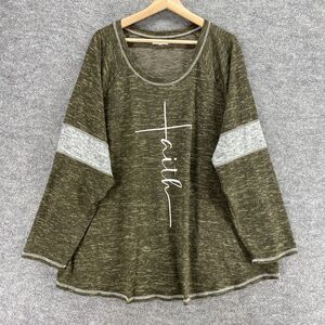 Maurices Blouse Women 4 Green Round Neck Long Sleeve Rayon Casual Breathable